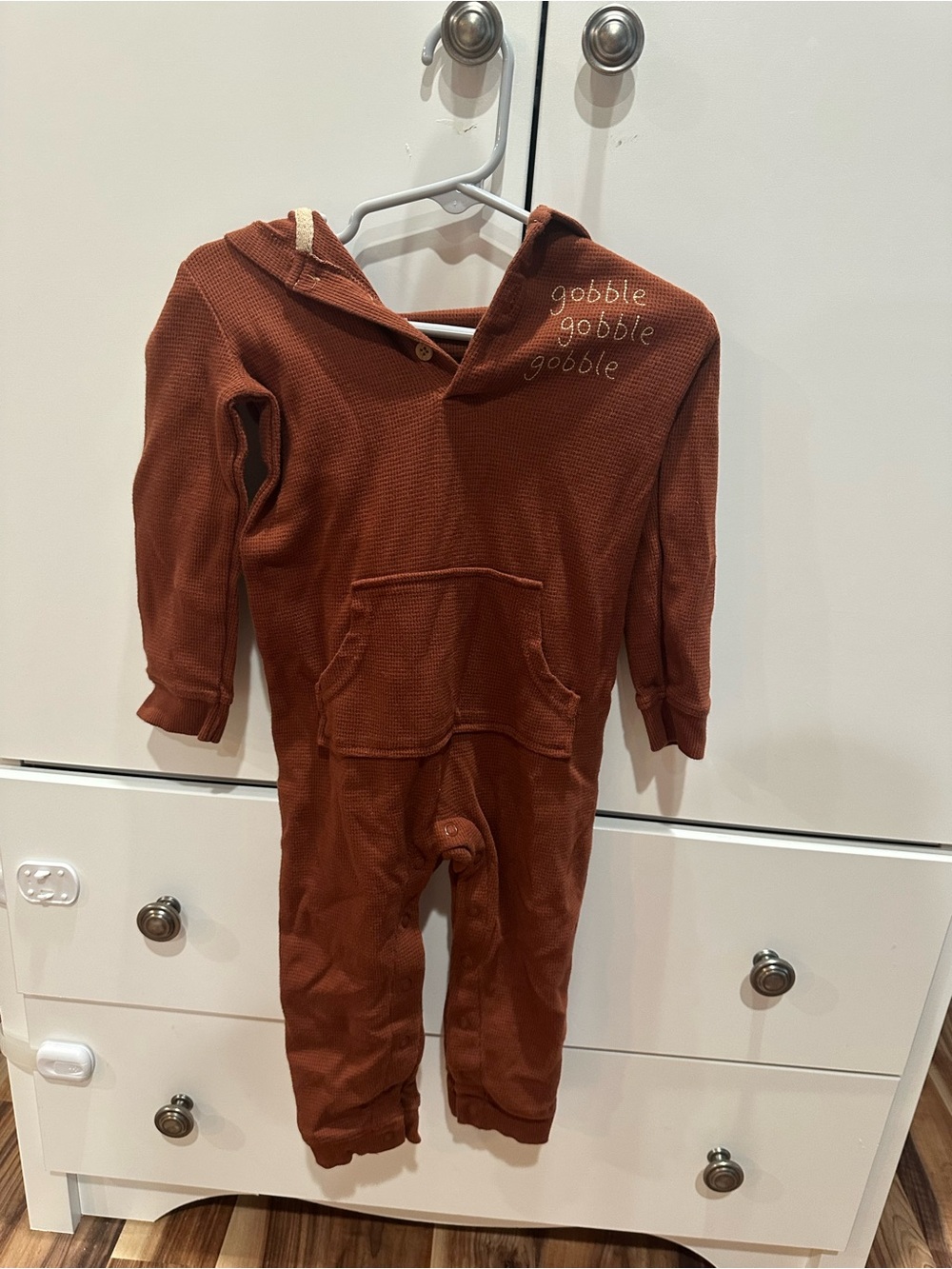 Carter's Thanksgiving Turkey Romper with 'gobble' Embroidery